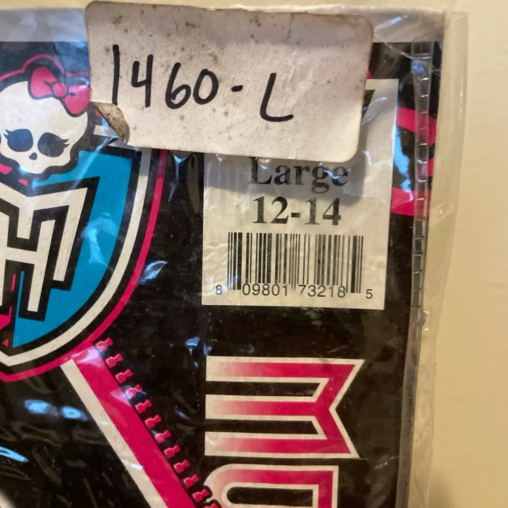 Monster High Frankie Stein Costume - Black, Blue, White, Gold, 4 pcs only girl L